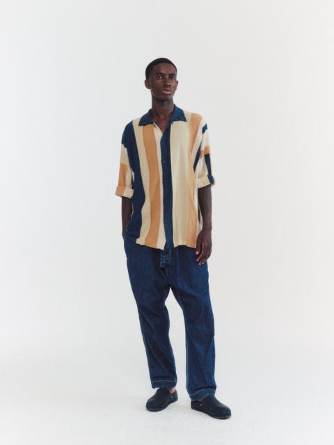 CASEY/CASEY SHIRT - STRIPE PATCHWORK - BLUE/BEIGE STRIPES