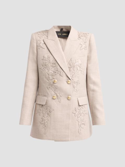 KOBI HALPERIN Women's Violet Embroidered Twill Blazer - Oat