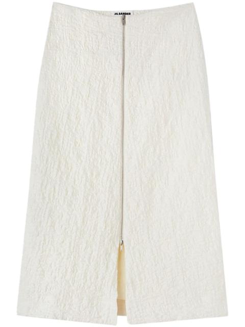 Jil Sander textured-finish zip-up midi skirt