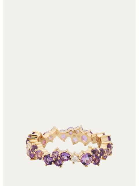 SYDNEY EVAN 14K Amethyst Cocktail Ring with Diamonds