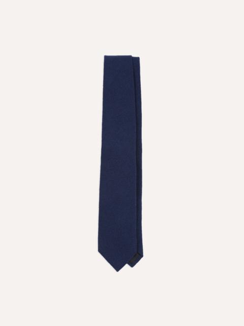 Drake's Indigo Pure Cashmere Solid Tipped Tie