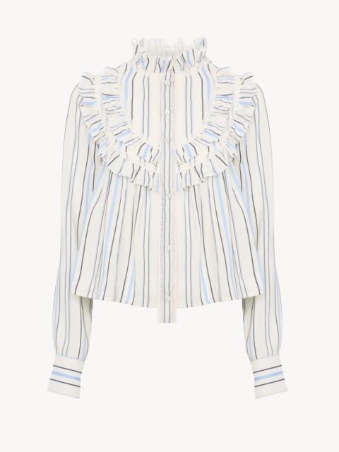 Chloé RUFFLED BLOUSE IN SILK JACQUARD & LACE