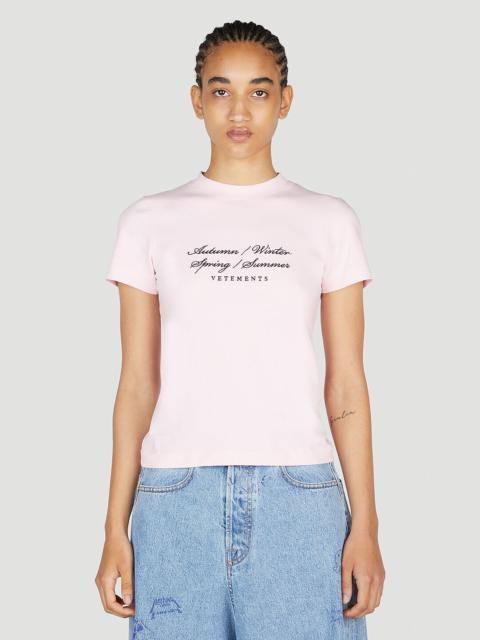 VETEMENTS Four Seasons T-Shirt