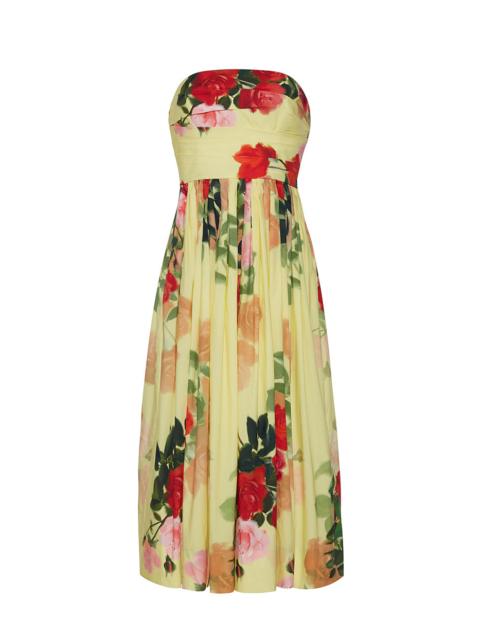 Cara Cara Daria Dress
Décolletage Accenting Strapless Midi Silhouette