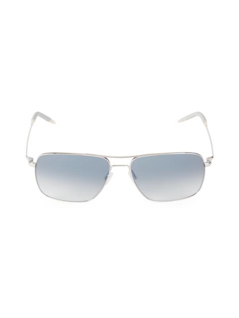Oliver Peoples Clifton 58MM Aviator Sunglasses - Silver