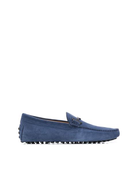 Tod's blue suede loafers