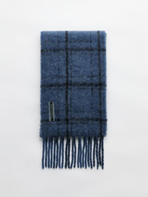 Our Legacy Estate Scarf Deep Sea Fuzzy Alpaca Check