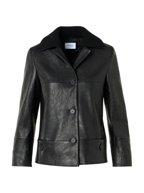 AKRIS Women's Crinkled Leather Jacket - Black