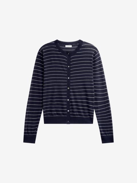 The Frankie Shop Hossegor Fine Knit Cardigan - Navy/White Stripe