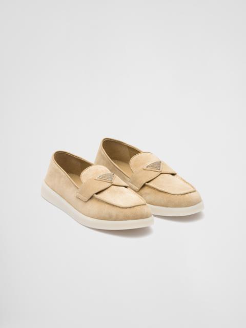 Suede leather loafers