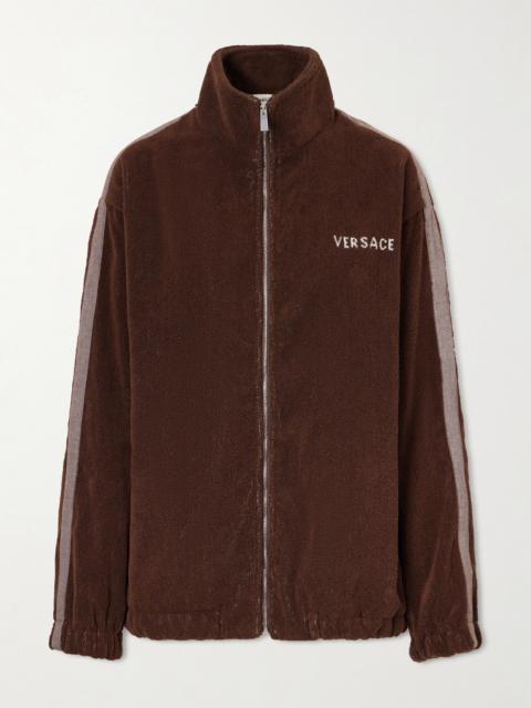VERSACE Jacquard-knit Cotton-terry Zip-up Track Jacket