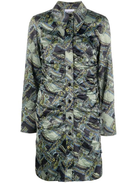 GANNI paisley-print button-up dress