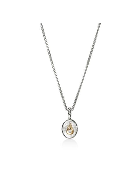 JOHN HARDY Flame Talisman Necklace, Gold, Sterling Silver, Diamonds