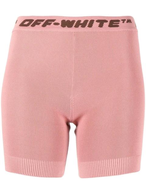 Off-White logo-waistband mini shorts