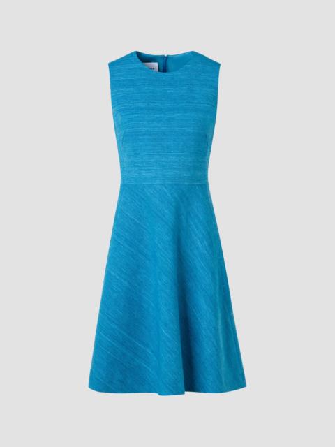 AKRIS Women's Raw Silk-Cotton A-Line Mini Dress - Medium Blue Denim