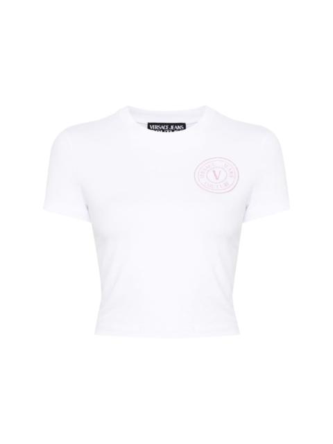 VERSACE JEANS COUTURE V-Emblem glittered T-shirt