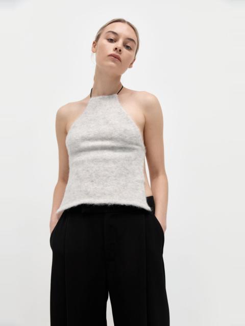 ST. AGNI Alpaca Halter Top - Light Grey