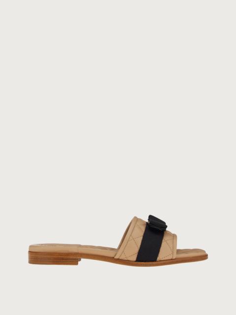 FERRAGAMO Quilted slide with Vara bow