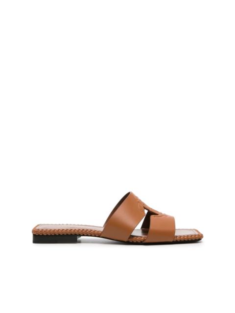 Roberto Cavalli logo-embossed leather sandals
