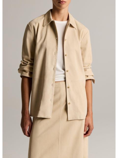 Vince Suede Paneled Shirt Jacket