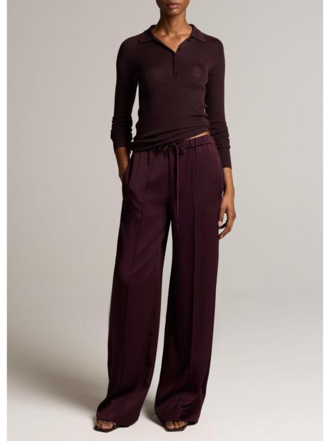 Vince Satin Mid-Rise Drawstring Pant