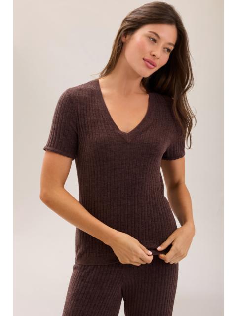Barefoot Dreams CozyChic Ultra Lite® Scallop Rib Short Sleeve
