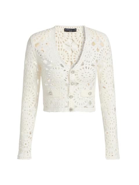 GENERATION LOVE Women's Melody Crochet Cardigan - White