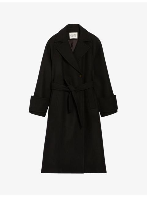 Claudie Pierlot Gama loose-fit belted-waist wool-blend coat