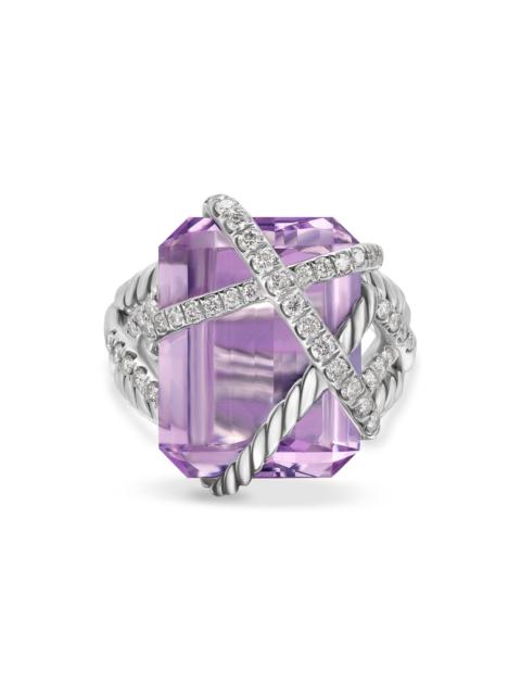 DAVID YURMAN Women's Crystal Cable Wrap Ring in Sterling Silver - Lavender Amethyst