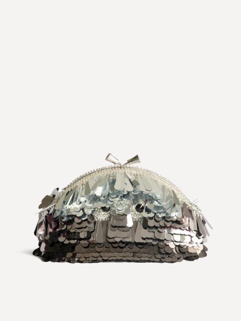 Anya Hindmarch Eyes Silver Satin Clutch Bag