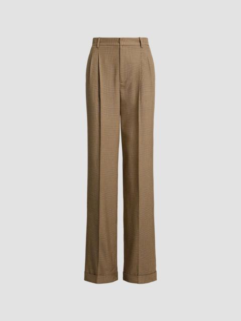 Ralph Lauren Women's Timothy Glen Plaid Silk Pants - Sycamore Light Tan