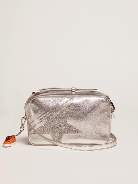 Golden Goose Silver Star Bag made of laminated leather with Swarovski star