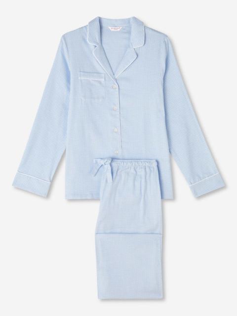 Derek Rose Women's Pyjamas Kelburn 23 Brushed Cotton Blue