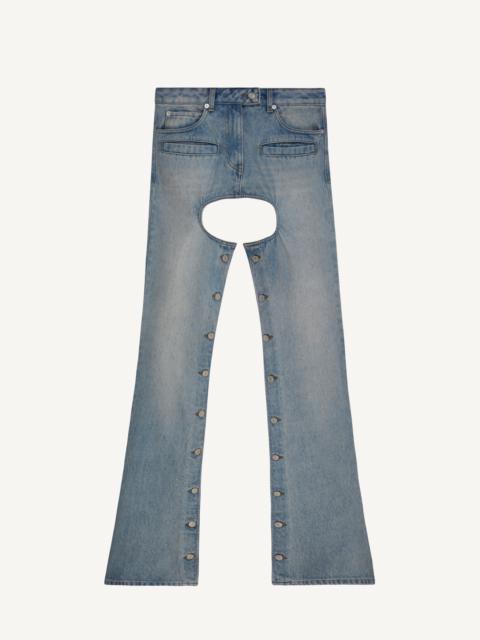 courrèges CHAPS BLUE DENIM PANTS