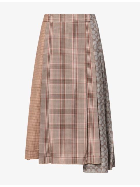 COACH Heritage Plaid-Pattern Twill Midi Skirt