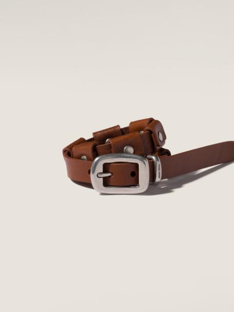 Miu Miu Leather bracelet with buckle