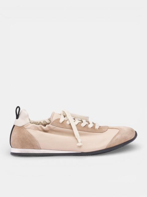UMA WANG White Leather & Suede Low Sneakers