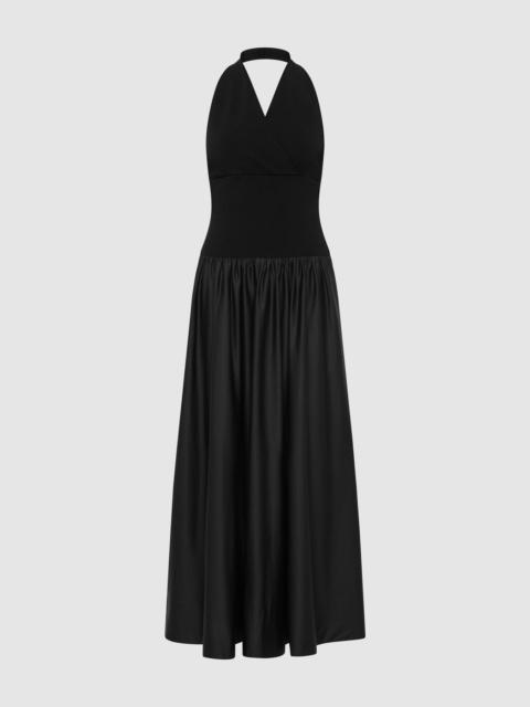 ST. AGNI Knit Halter Backless Dress - Black