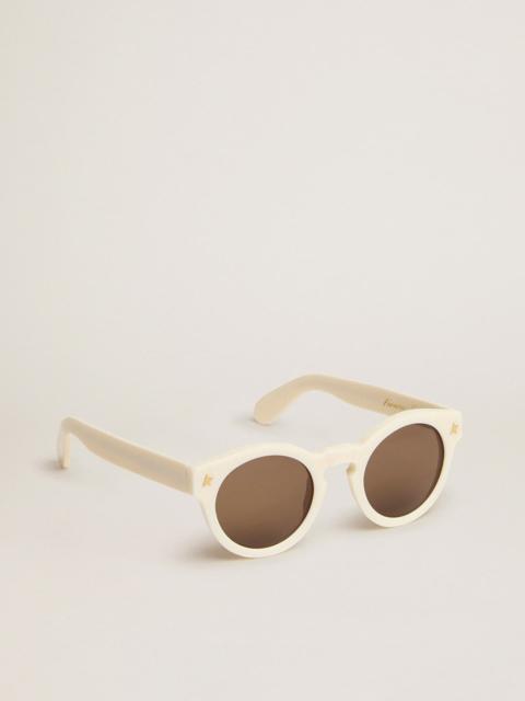 Golden Goose Sunglasses Panthos model with white frame and gold details