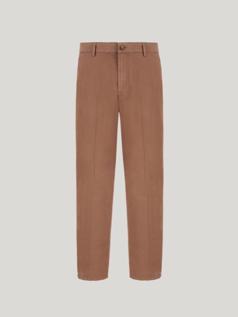 Canali CHINOS IN BRICK RED GARMENT-DYED COTTON MICROTWILL