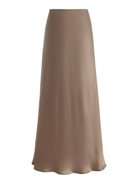 LESET Barb Satin Maxi Skirt taupe
