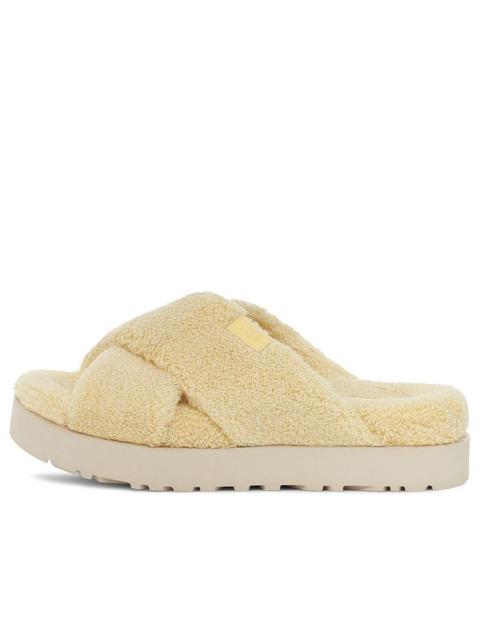 UGG (WMNS) UGG Fluff Sugar Terry Cross Slide 'Yellow' 1126385-BPDD