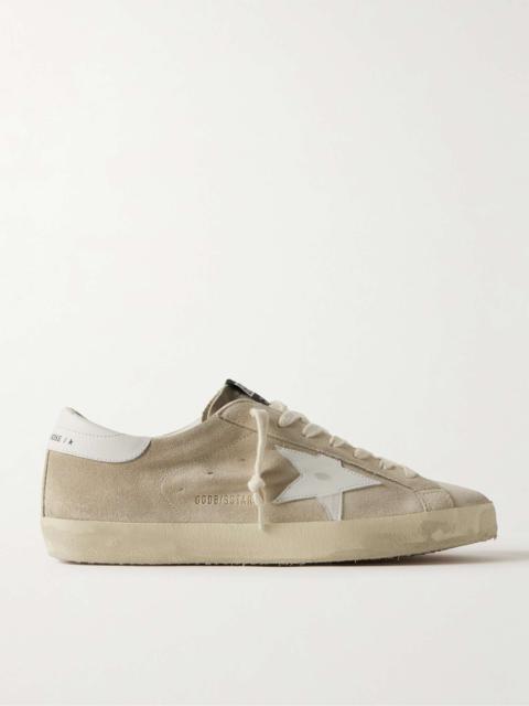 Golden Goose Super-Star Distressed Leather-Trimmed Suede Sneakers