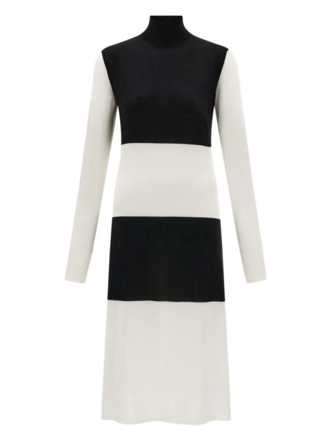 FERRAGAMO colour-block turtleneck dress