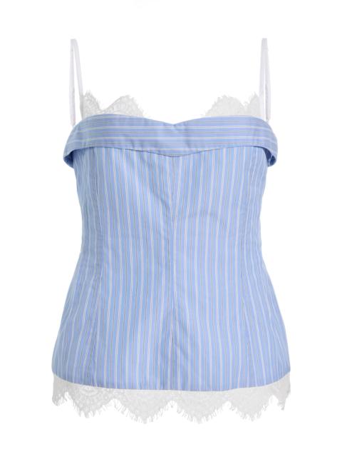 SIMKHAI Surie Bustier Cotton Lace Top blue