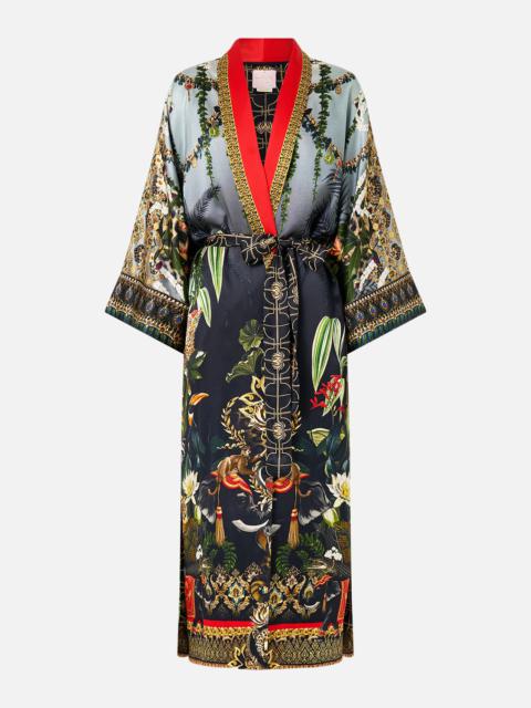 CAMILLA LONG ROBE WITH NARROW COLLAR