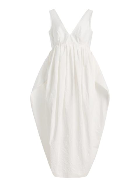 RÓHE Sculptural Textured Cotton-Blend Dress white