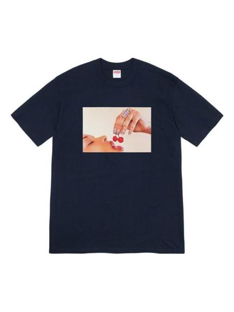 Supreme SS20 Week 1 Cherries Tee Cherry Short Sleeve Unisex Navy Blue SUP-SS20-281