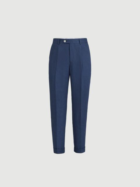 Brunello Cucinelli Délavé linen trousers with pleat
