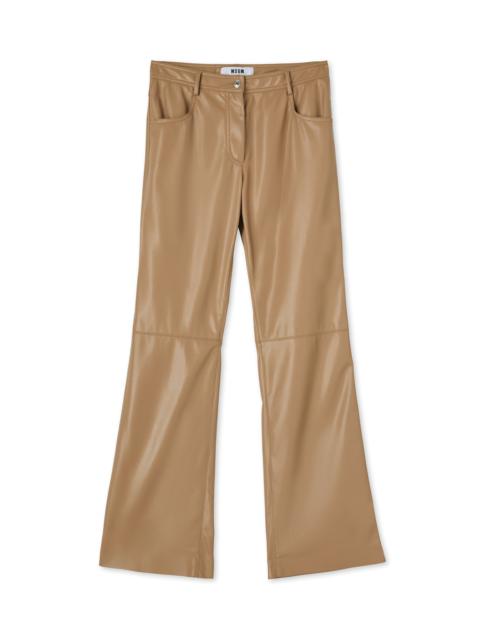 Faux leather straight-leg trousers "Soft Eco Leather" fabric